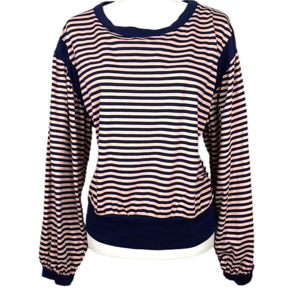 BP Puffy Sleeve Stripped Long Sleeve Tee Sz S - Picture 1 of 5